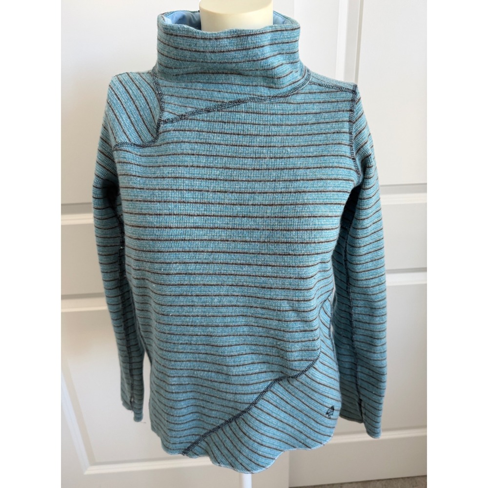 Mountain Hardwear Serrana Women's Blue Wool Blend Mock Neck Sweater S